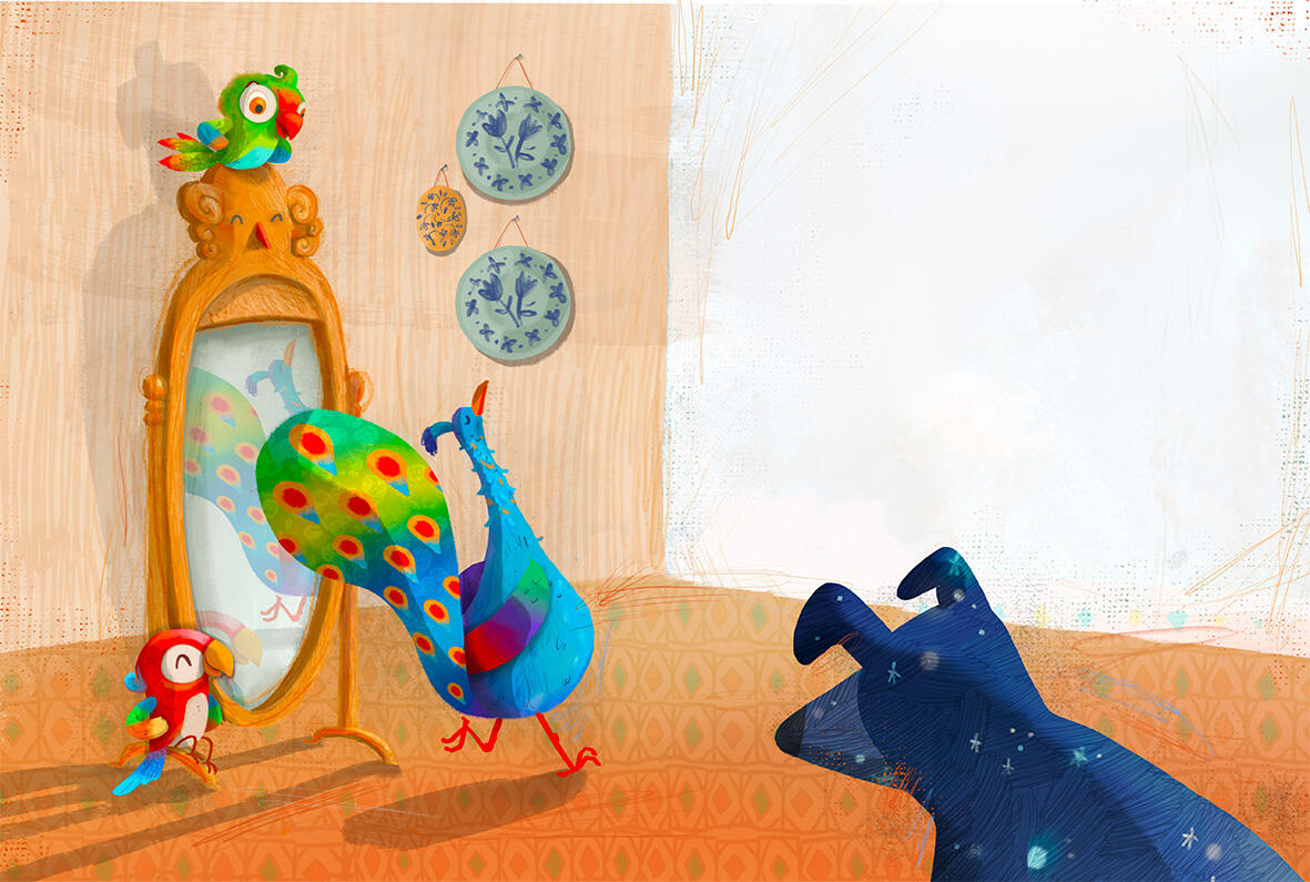 Interior illustration from The Invisible Dog, written by Sergio Ramírez and illustrated by Margarita Sada.